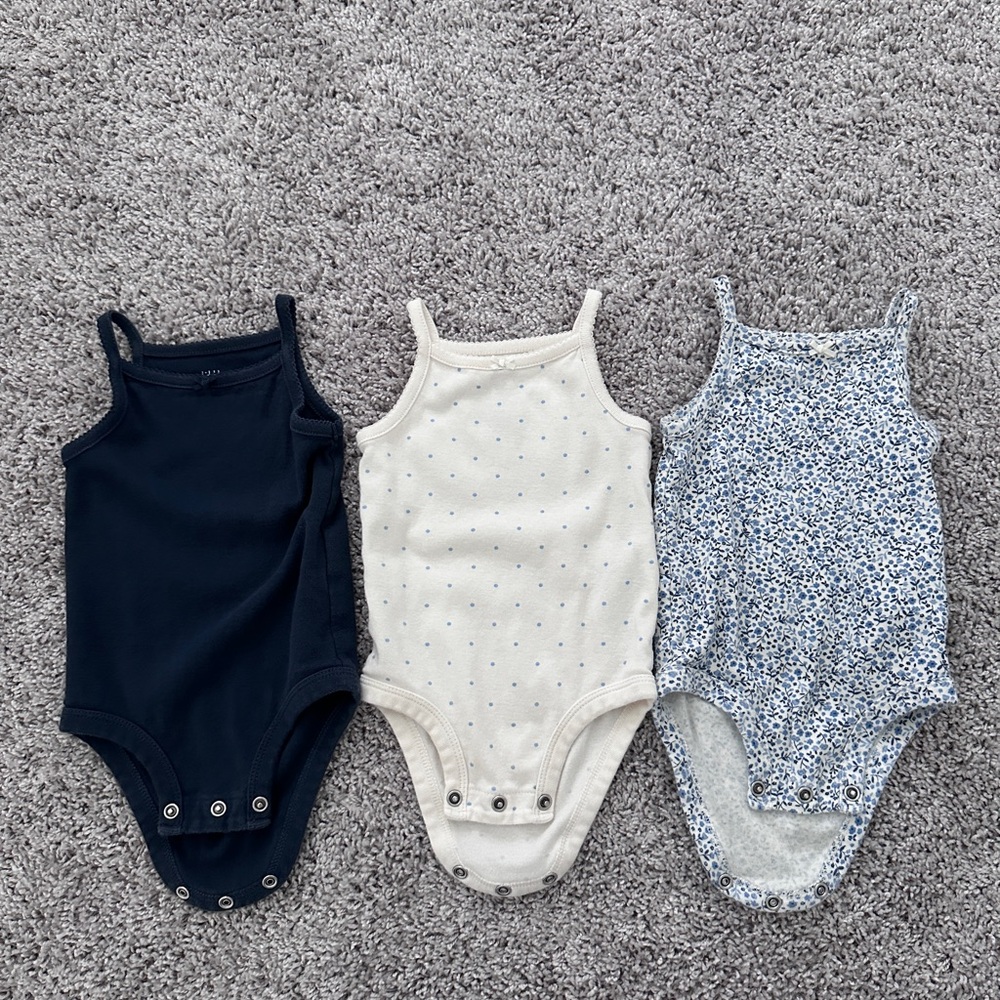 Carter's Baby One Pieces Set - Navy, Cream, Blue Floral